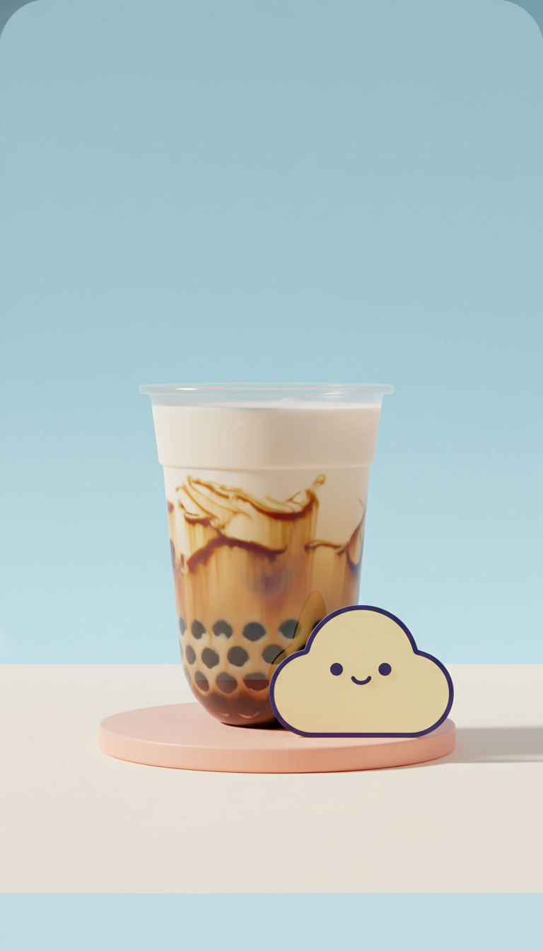 Classic brown sugar boba tea cup